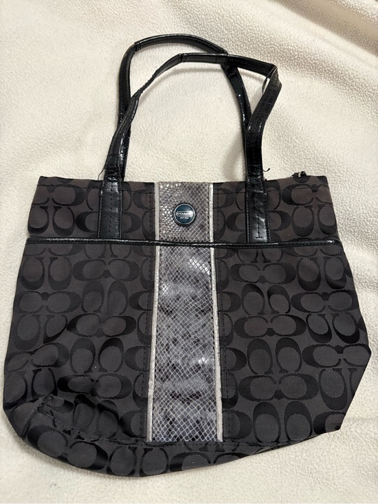 Coach Handbags - Coach Signature Python Stripe Tote
